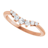 Diamond contour band styled in modern ring stack variant--14K-rose-gold variant--Diamond-Lab variant--Diamond-Nat