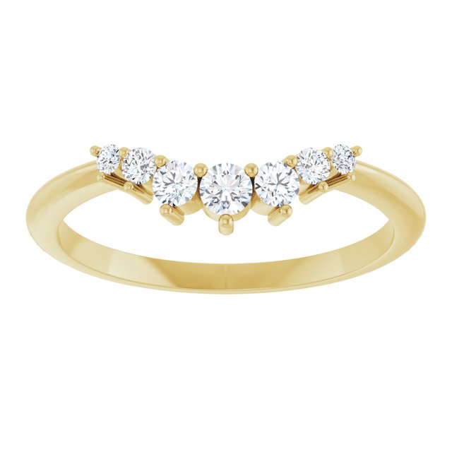 Petite diamond band overhead view showing band width variant--14K-yellow-gold variant--Diamond-Lab variant--Diamond-Nat