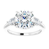 14K white gold 3CT Round Diamond Three-Stone Engagement Ring Setting variant--Round variant--2CT variant--14K-rose-gold