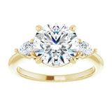 14K yellow gold 3CT Round Diamond Three-Stone Engagement Ring Setting variant--Round variant--3CT variant--14K-white-gold