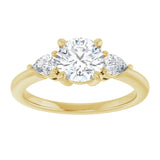 14K yellow gold 1CT Round Diamond Three-Stone Engagement Ring Setting variant--Round variant--1CT variant--14K-white-gold