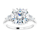 14K white gold 4CT Round Diamond Three-Stone Engagement Ring Setting variant--Round variant--4CT variant--14K-yellow-gold