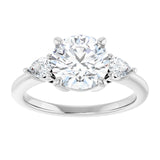 14K white gold 2CT Round Diamond Three-Stone Engagement Ring Setting variant--Round variant--1CT variant--14K-rose-gold