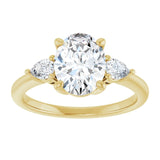 14K yellow gold 2CT Oval Diamond Three-Stone Engagement Ring Setting variant--Oval variant--2CT variant--14K-white-gold