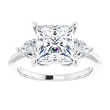 14K white gold 3CT Square Diamond Three-Stone Engagement Ring Setting variant--Square variant--3CT variant--14K-yellow-gold