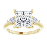 14K yellow gold 3CT Square Diamond Three-Stone Engagement Ring Setting variant--Square variant--3CT variant--14K-rose-gold