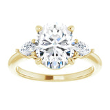14K yellow gold 3CT Oval Diamond Three-Stone Engagement Ring Setting variant--Oval variant--3CT variant--14K-white-gold