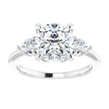 14K white gold 3CT Cushion Diamond Three-Stone Engagement Ring Setting variant--Cushion variant--2CT variant--14K-rose-gold