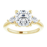 14K yellow gold 3CT Cushion Diamond Three-Stone Engagement Ring Setting variant--Cushion variant--3CT variant--14K-white-gold