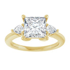 14K yellow gold 2 CT Square Diamond Three-Stone Engagement Ring Setting