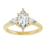 14K yellow gold 1CT Marquise Diamond Three-Stone Engagement Ring Setting variant--Marquise variant--1CT variant--14K-yellow-gold