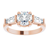 14K rose gold 1.5CT Round Three-Stone Setting with Baguette-Cut Side Stones variant--Round variant--2CT variant--14K-white-gold