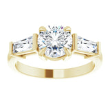14K yellow gold 1.5CT Round Three-Stone Setting with Baguette-Cut Side Stones/2-CT.5CT variant--Round variant--1.5CT variant--14K-yellow-gold