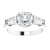 14K white gold 1.5CT Round Three-Stone Setting with Baguette-Cut Side Stones/2-CT.5CT variant--Round variant--1.5CT variant--14K-white-gold