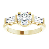 14K yellow gold 1CT Round Three-Stone Setting with Baguette-Cut Side Stones variant--Round variant--1CT variant--14K-yellow-gold