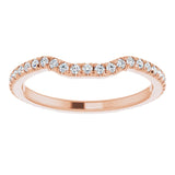 14K rose gold French-Set East-West Diamond Halo Matching Wedding Band variant--14K-rose-gold