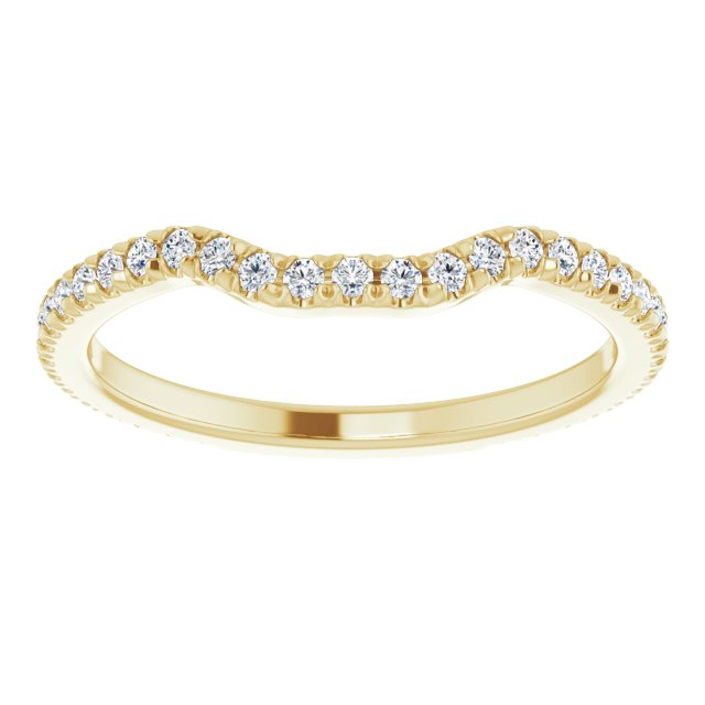 14K yellow gold French-Set East-West Diamond Halo Matching Wedding Band variant--14K-yellow-gold