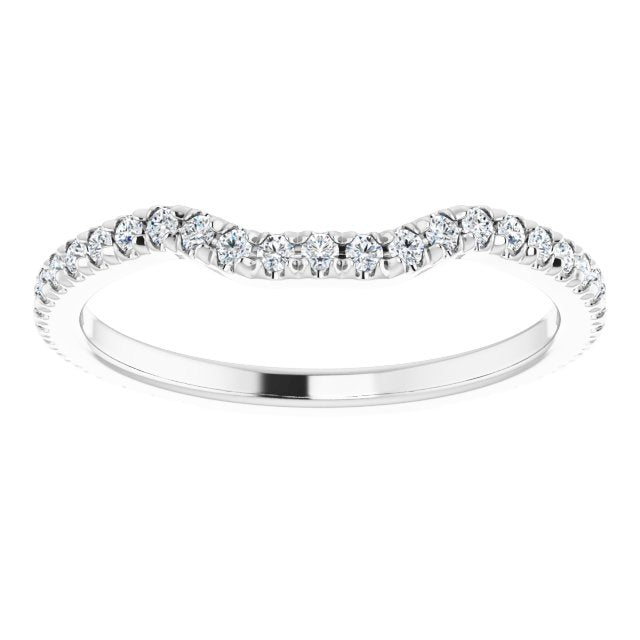 14K white gold French-Set East-West Diamond Halo Matching Wedding Band variant--14K-white-gold
