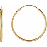 Endless hoop earrings in sterling silver, seamless endless closure detail(20mm) variant--Gold-fill variant--M-20mm