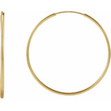Endless hoop earrings in 14K gold-dipped silver, hollowed lightweight construction(30mm) variant--Gold-fill variant--L-30mm