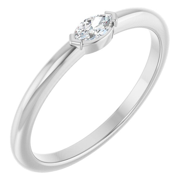 Platinum Diamond Marquise Stackable Band white gold silver variant--14K-white-gold variant--Sterling-silver