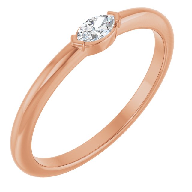 14K rose gold Diamond Marquise Stackable Band
