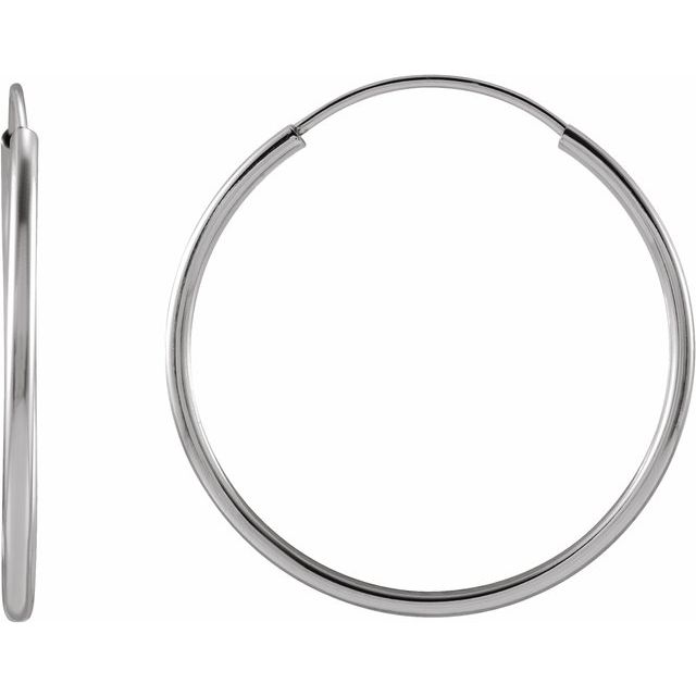 Large endless hoop earrings in 14K gold-dipped silver, statement size on model(20mm) variant--Sterling-silver variant--M-20mm