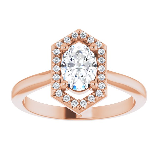 14K rose gold .75CT Vintage Diamond Halo Engagement Ring Setting/4-CT variant--.75CT variant--.75CT variant--14K-white-gold