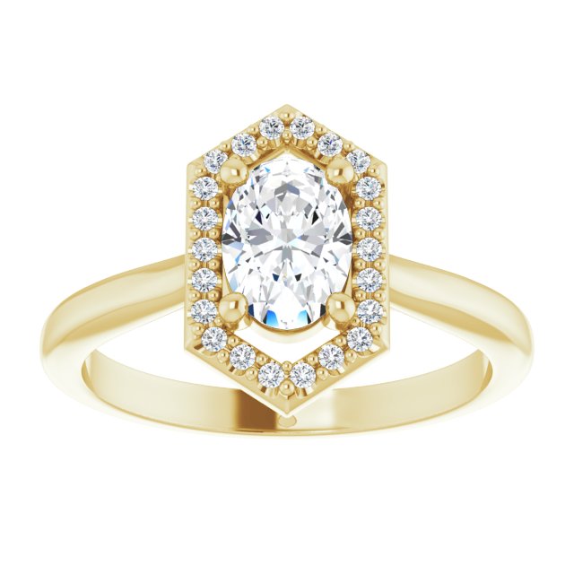 14K yellow gold .75CT Vintage Diamond Halo Engagement Ring Setting variant--1CT variant--14K-rose-gold