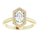 14K yellow gold 3/4 CT Vintage Diamond Halo Engagement Ring Setting