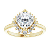 14K yellow gold 2CT Cushion DiamondSaddle Halo Diamond Engagement Ring Setting variant--Cushion variant--Diamond-Lab variant--14K-yellow-gold variant--Diamond-Nat