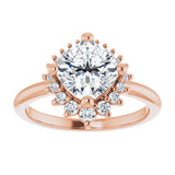 14K rose gold 2CT Cushion DiamondSaddle Halo Diamond Engagement Ring Setting variant--Cushion variant--Diamond-Lab variant--14K-rose-gold variant--Diamond-Nat