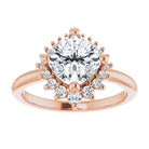 14K rose gold 2 CT Cushion DiamondSaddle Halo Diamond Engagement Ring Setting