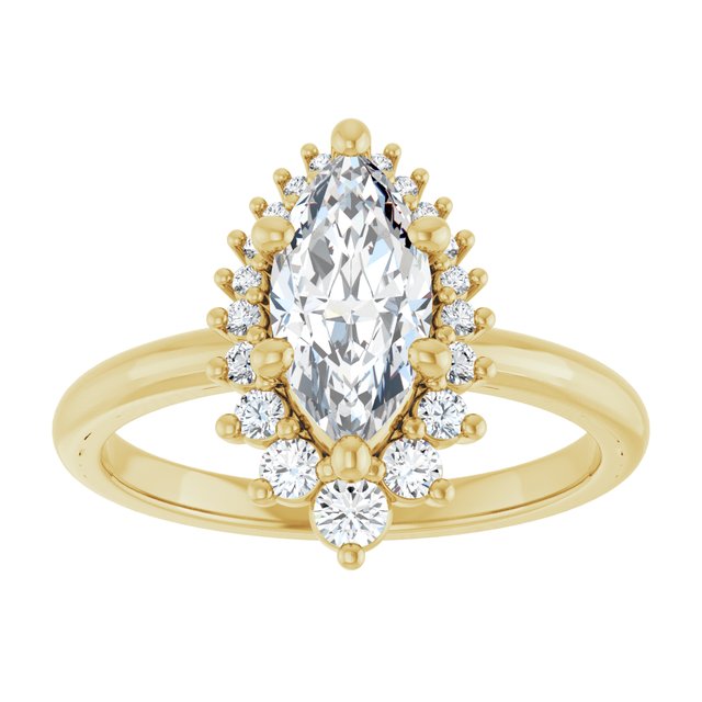 14K yellow gold 2CT Marquise DiamondSaddle Halo Diamond Engagement Ring Setting variant--Oval variant--Diamond-Lab variant--14K-yellow-gold variant--Diamond variant--Marquise variant--Diamond-Nat