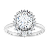 14K white gold 2CT Oval DiamondSaddle Halo Diamond Engagement Ring Setting variant--Pear variant--Diamond-Lab variant--14K-rose-gold variant--Diamond