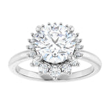 14K white gold 2CT Round DiamondSaddle Halo Diamond Engagement Ring Setting variant--Round variant--Diamond-Lab variant--14K-white-gold variant--Diamond-Nat