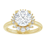 14K yellow gold 2CT Round DiamondSaddle Halo Diamond Engagement Ring Setting variant--Round variant--Diamond-Lab variant--14K-yellow-gold variant--Diamond-Nat