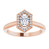 14K rose gold .5CT Vintage Diamond Halo Engagement Ring Setting/2-CT variant--.5CT variant--.5CT variant--14K-white-gold