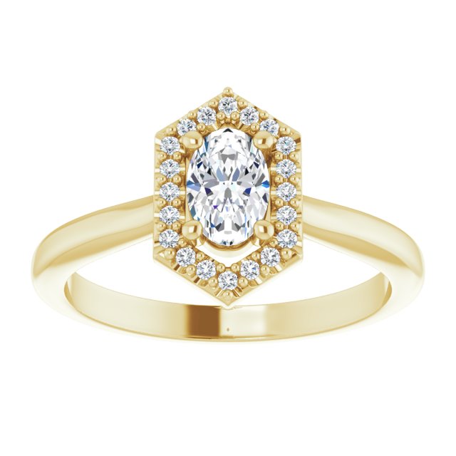 14K yellow gold .5CT Vintage Diamond Halo Engagement Ring Setting/4-CT variant--.75CT variant--.75CT variant--14K-rose-gold