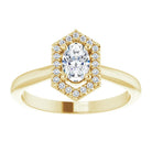 14K yellow gold 1/2 CT Vintage Diamond Halo Engagement Ring Setting