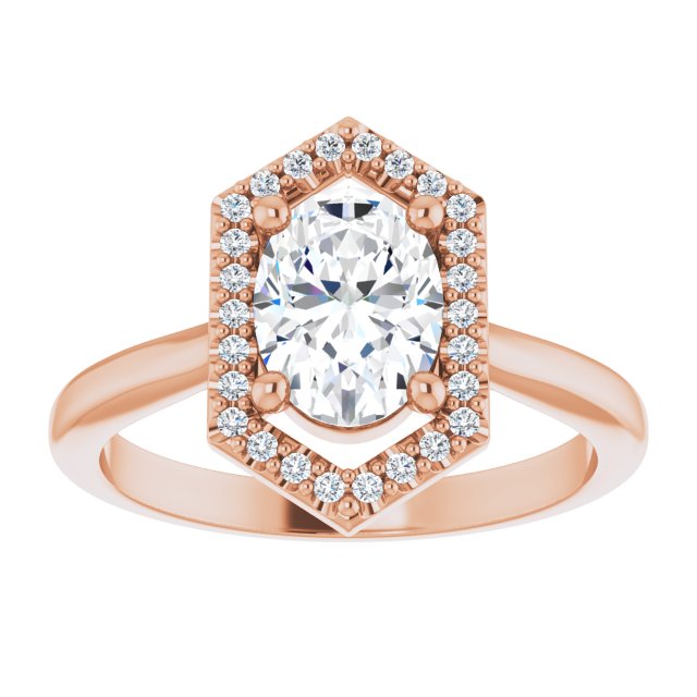 14K rose gold 1CT Vintage Diamond Halo Engagement Ring Setting variant--1CT variant--14K-white-gold