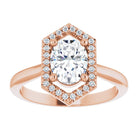 14K rose gold 1 CT Vintage Diamond Halo Engagement Ring Setting