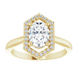 14K yellow gold 1CT Vintage Diamond Halo Engagement Ring Setting variant--1CT variant--14K-white-gold