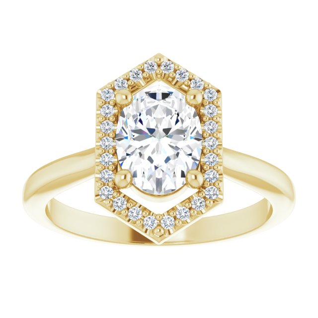 14K yellow gold 1CT Vintage Diamond Halo Engagement Ring Setting variant--1CT variant--14K-white-gold