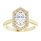 14K yellow gold 1 CT Vintage Diamond Halo Engagement Ring Setting
