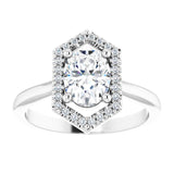 14K white gold 1CT Vintage Diamond Halo Engagement Ring Setting variant--1CT variant--14K-white-gold