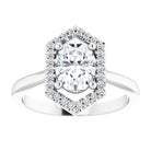 14K white gold 1 CT Vintage Diamond Halo Engagement Ring Setting