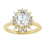 14K yellow gold 1CT Oval-cut Diamond Floral Halo Diamond Engagement Ring Setting variant--Oval variant--1CT variant--14K-yellow-gold