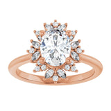 14K rose gold 1CT Oval-cut Diamond Floral Halo Diamond Engagement Ring Setting variant--Oval variant--1CT variant--14K-rose-gold