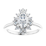 14K white gold 1CT Pear-cut Diamond Floral Halo Diamond Engagement Ring Setting variant--Pear variant--2CT variant--14K-yellow-gold